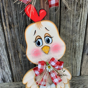 Farmhouse chicken decoration, Rooster decor, chicken decor, Farmhouse sign, wooden chicken, primitive chicken, kitchen rooster centerpiece,