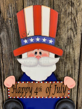 Load image into Gallery viewer, Patriotic Uncle Sam decoration, summer door hanger, America, Fourth of July, Veterans gift, Memorial Day, 4th of July, front door wreath
