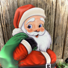 Load image into Gallery viewer, Santa Clause Decoration, Old fashioned Christmas decor, Santa door Hanger, Santa sign for front door, Christmas wreath, traditional Santa
