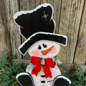 Snowman decoration, Snowman centerpiece, Winter decoration, Snowman decor, Snowman, Ernie Made snowman, Snowman shelf sitter, Wooden snowman