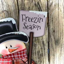 Load image into Gallery viewer, Snowman door hanger, Christmas door hanger, Winter porch decor, Wood Christmas decor, primitive snowman boots, snowman wreath for front door
