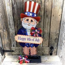 Load image into Gallery viewer, Patriotic decoration Uncle Sam Summer, USA, America sign, Fourth of July, Veterans Day, Memorial Day, 4th of July for entryway mantle, porch
