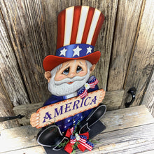 Load image into Gallery viewer, Patriotic decoration Uncle Sam Summer, USA, America sign, Fourth of July, Veterans Day, Memorial Day, 4th of July for entryway mantle, porch
