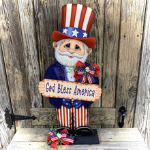 Load image into Gallery viewer, Patriotic decoration Uncle Sam Summer, USA, America sign, Fourth of July, Veterans Day, Memorial Day, 4th of July for entryway mantle, porch
