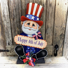 Load image into Gallery viewer, Patriotic decoration Uncle Sam Summer, USA, America sign, Fourth of July, Veterans Day, Memorial Day, 4th of July for entryway mantle, porch
