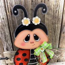 Load image into Gallery viewer, Ladybug decoration, Ladybug centerpiece, Ladybug sign, wooden ladybug with stand, Ladybug Porch decoration, ladybug Summer Porch greeter,

