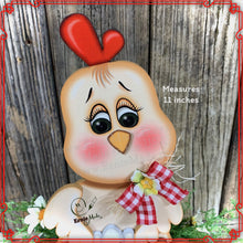 Load image into Gallery viewer, Chicken decoration, Farmhouse decor, Chicken Tiered tray decor, Cute wood Chicken sign, Wood Chicken shelf sitter, kitchen counter top decor
