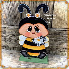 Load image into Gallery viewer, Bee decoration, cute Bee for tabletop, mantle, shelf, kitchen island, Summer Tiered tray decor, Bumble Bee, honeybee, cottage garden
