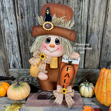 Load image into Gallery viewer, Fall decoration, Scarecrow and Pumpkin, Thanksgiving arrangement for table, cute Halloween, autumn floral, Welcome Fall sign for entryway
