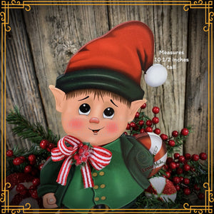 Christmas elf decoration, Holiday tiered tray, wood Elf shelf sitter, Christmas table decor, Sweets, Gingerbread, Elf and Candy Cane decor