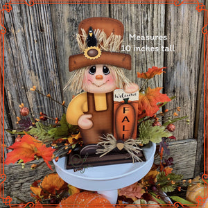Fall Scarecrow decoration, tier tray, kitchen island fall arrangement, riser decor, wooden shelf sitter, Halloween, Farmhouse, Thanksgiving