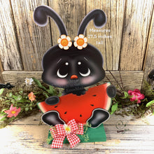 Load image into Gallery viewer, Ant and watermelon decoration, Farmhouse summer decor, Ant tiered tray decor, wood watermelon sign, Summer Watermelon and ant shelf sitter
