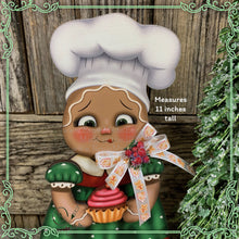 Load image into Gallery viewer, Gingerbread Decoration, Christmas centerpiece, Wooden Gingerbread Tiered tray, gingerbread decor, gingerbread doll, Candy centerpiece decor
