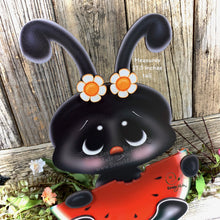 Load image into Gallery viewer, Ant and watermelon decoration, Farmhouse summer decor, Ant tiered tray decor, wood watermelon sign, Summer Watermelon and ant shelf sitter
