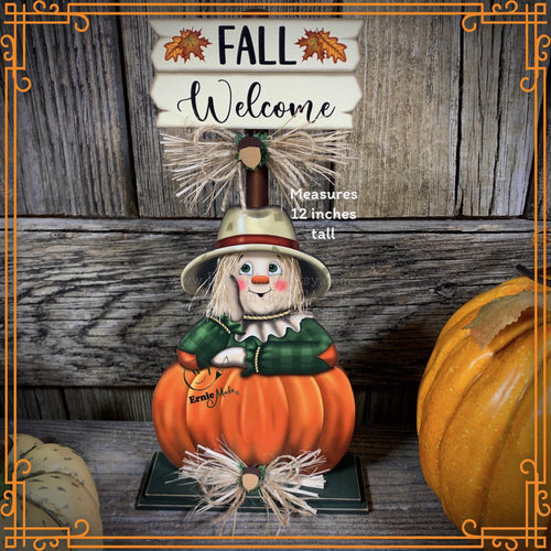 Fall Scarecrow decoration, tier tray, kitchen island fall arrangement, riser decor, wooden shelf sitter, Halloween, Farmhouse, Thanksgiving