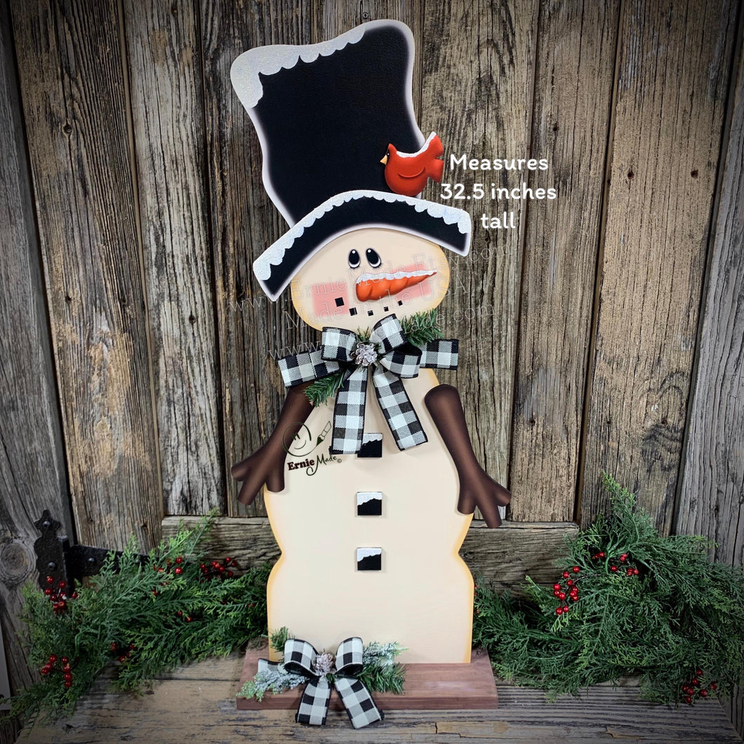 Snowman decoration, Snowman centerpiece, Holiday Winter Decor, Large wooden Snowman with stand, Christmas porch decor, Primitive snowman,