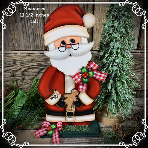 Santa Clause decoration, Christmas decoration. Gingerbread Santa Clause shelf sitter, Christmas Tiered tray decor, wooden Christmas crafts