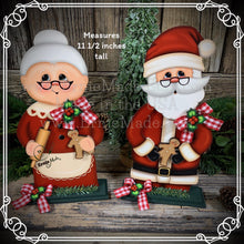 Load image into Gallery viewer, Mrs. Clause decoration, Christmas decoration. Gingerbread and Mrs. Clause shelf sitter, Christmas Tiered tray decor, wooden Christmas crafts
