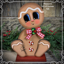 Load image into Gallery viewer, Gingerbread Decoration, Christmas centerpiece, Wooden Gingerbread Tiered tray, gingerbread decor, gingerbread doll, Candy centerpiece decor
