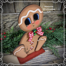 Load image into Gallery viewer, Gingerbread Decoration, Christmas centerpiece, Wooden Gingerbread Tiered tray, gingerbread decor, gingerbread doll, Candy centerpiece decor

