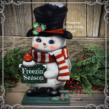 Load image into Gallery viewer, Snowman decoration, Shelf sitter Snowman, Christmas tiered tray decor, Winter tiered tray sitter, Christmas decoration, Wooden Snowman decor
