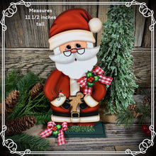 Load image into Gallery viewer, Santa Clause decoration, Christmas decoration. Gingerbread Santa Clause shelf sitter, Christmas Tiered tray decor, wooden Christmas crafts
