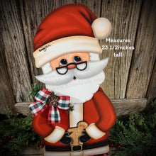Load image into Gallery viewer, Santa Clause decoration, Christmas Gingerbread centerpiece, Santa Clause shelf sitter, gingerbread doll arrangement, wood Christmas decor
