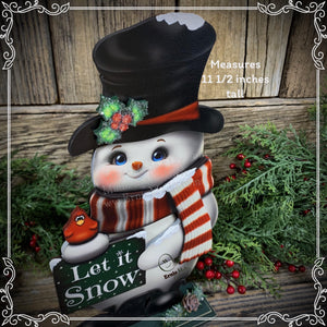 Snowman decoration, Shelf sitter Snowman, Christmas tiered tray decor, Winter tiered tray sitter, Christmas decoration, Wooden Snowman decor