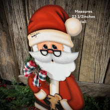 Load image into Gallery viewer, Santa Clause decoration, Christmas Gingerbread centerpiece, Santa Clause shelf sitter, gingerbread doll arrangement, wood Christmas decor
