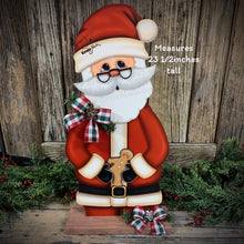 Load image into Gallery viewer, Santa Clause decoration, Christmas Gingerbread centerpiece, Santa Clause shelf sitter, gingerbread doll arrangement, wood Christmas decor
