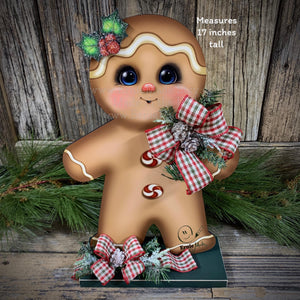 Gingerbread Decoration, Christmas centerpiece, Wooden Gingerbread with stand, gingerbread man decor, kitchen Christmas, Vintage Christmas