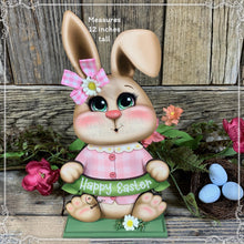 Load image into Gallery viewer, Spring Decoration, Easter Bunny centerpiece, Farmhouse Easter Springtime Tiered tray decor, wooden Bunny shelf sitter on base, Easter Rabbit
