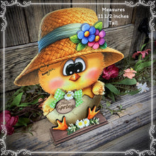 Load image into Gallery viewer, Spring Decoration, baby chick arrangement, Tiered tray decor, Chicken Farmhouse, wood chick with hello spring sign,table top, kitchen, shelf
