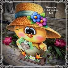 Load image into Gallery viewer, Spring Decoration, baby chick arrangement, Tiered tray decor, Chicken Farmhouse, wood chick with hello spring sign,table top, kitchen, shelf
