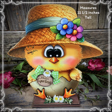 Load image into Gallery viewer, Spring Decoration, baby chick arrangement, Tiered tray decor, Chicken Farmhouse, wood chick with hello spring sign,table top, kitchen, shelf
