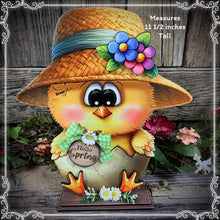 Load image into Gallery viewer, Spring Decoration, baby chick arrangement, Tiered tray decor, Chicken Farmhouse, wood chick with hello spring sign,table top, kitchen, shelf
