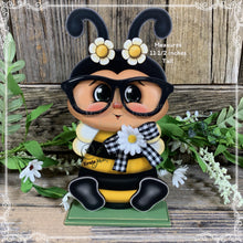 Load image into Gallery viewer, Bee decoration, cute Bee for tabletop, mantle, shelf, kitchen island, Summer Tiered tray decor, Bumble Bee, honeybee, cottage garden
