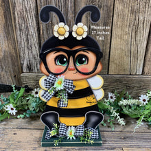 Load image into Gallery viewer, Bee decoration, Bee arrangement for table, bee shelf sitter, kitchen island decoration for summer, cute Bumble Bee, Queen bee, garden decor
