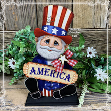 Load image into Gallery viewer, Patriotic decoration Uncle Sam Summer, USA, America sign, Fourth of July, Veteran gift, Memorial Day, 4th of July, table, tiered tray decor
