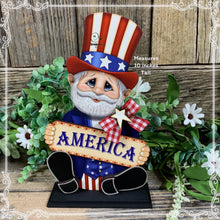 Load image into Gallery viewer, Patriotic decoration Uncle Sam Summer, USA, America sign, Fourth of July, Veteran gift, Memorial Day, 4th of July, table, tiered tray decor
