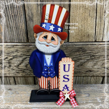 Load image into Gallery viewer, Patriotic decoration Uncle Sam Summer, USA, America sign, Fourth of July, Veterans gift, Memorial Day, 4th of July, table, tiered tray decor
