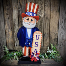 Load image into Gallery viewer, Patriotic decoration Uncle Sam Summer, USA, America sign, Fourth of July, Veterans Day, Memorial Day, 4th of July for entryway mantle, porch
