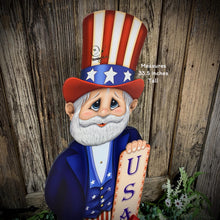 Load image into Gallery viewer, Patriotic decoration Uncle Sam Summer, USA, America sign, Fourth of July, Veterans Day, Memorial Day, 4th of July for entryway mantle, porch
