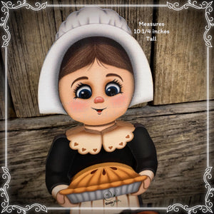 Thanksgiving decoration, Pilgrim and Turkey decor for table, Autumn shelf sitter, Tiered tray, Fall centerpiece, Pilgrim girl, pumpkin decor