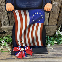 Load image into Gallery viewer, Patriotic Betsy Ross flag decoration, Colonial USA, American flag sign, Fourth of July, Memorial Day, Primitive 4th of July decor for porch
