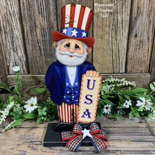 Load image into Gallery viewer, Patriotic decoration Uncle Sam Summer, USA, America sign, Fourth of July, Veterans Day, Memorial Day, 4th of July, table, tiered tray decor
