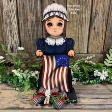 Load image into Gallery viewer, Patriotic Betsy Ross flag decoration, Colonial USA, American flag sign, Fourth of July, Memorial Day, Primitive 4th of July decor for table

