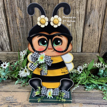 Load image into Gallery viewer, Bee decoration, Bee arrangement for table, bee shelf sitter, kitchen island decoration for summer, cute Bumble Bee, Queen bee, garden decor
