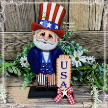 Load image into Gallery viewer, Patriotic decoration Uncle Sam Summer, USA, America sign, Fourth of July, Veterans gift, Memorial Day, 4th of July, table, tiered tray decor
