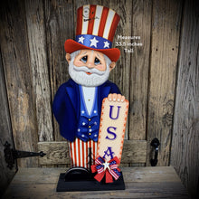 Load image into Gallery viewer, Patriotic decoration Uncle Sam Summer, USA, America sign, Fourth of July, Veterans Day, Memorial Day, 4th of July for entryway mantle, porch

